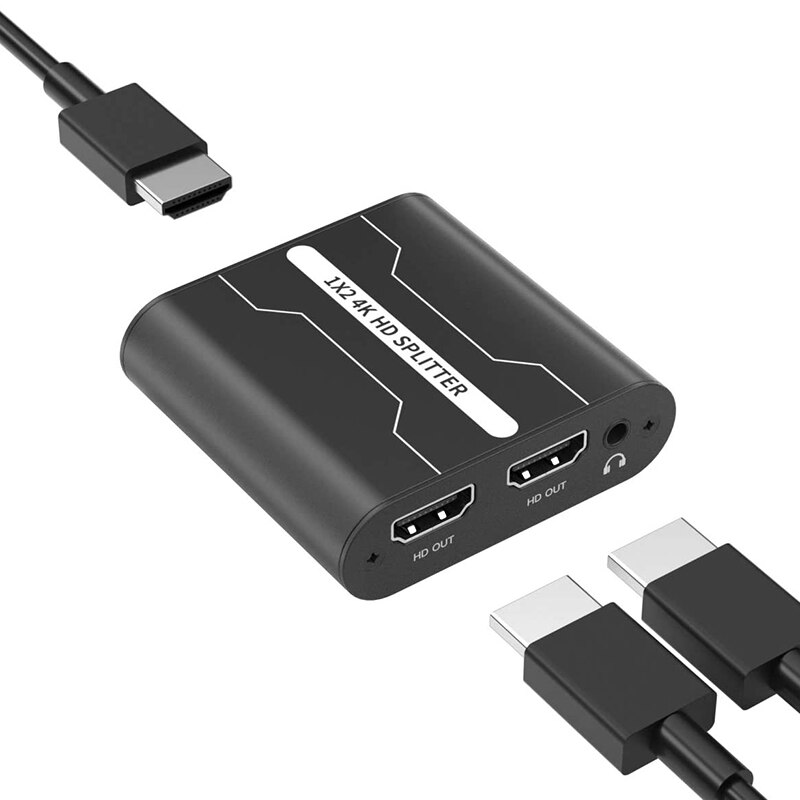 Audio Splitter 1 in 2 Out, Additional Audio Output Channel, Supports 4K x 2K @30Hz 1080P for Nintendo Switch PS4 TV: Default Title