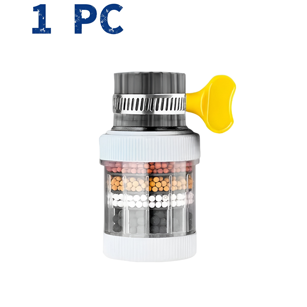 Purificador de grifo con filtro de agua de 6 capas para grifo, accesorios de cocina, mezclador, aireador, boquilla para grifo de baño, sistema de filtración de agua: Blanco
