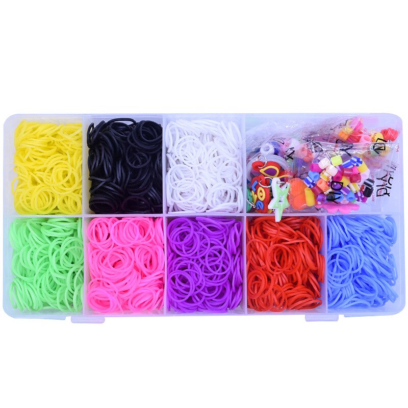 Rubber Loom Bands 2000pcs DIY Weaving Loom Kit Charmes Bracelet Making Kit With Storage Box Creavie DIY Toy Arts And Crafts For