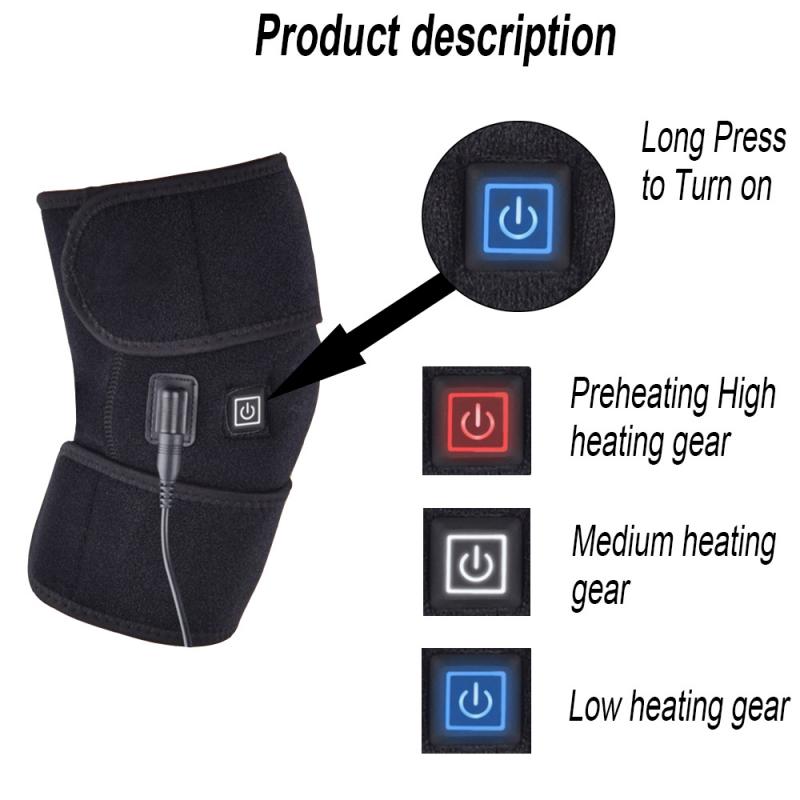 Usb Verwarming Knie Pads Benen Protector Brace Pad Thermische Warmte Therapie Wrap Comprimeren Knie Massager Artritis Pijn