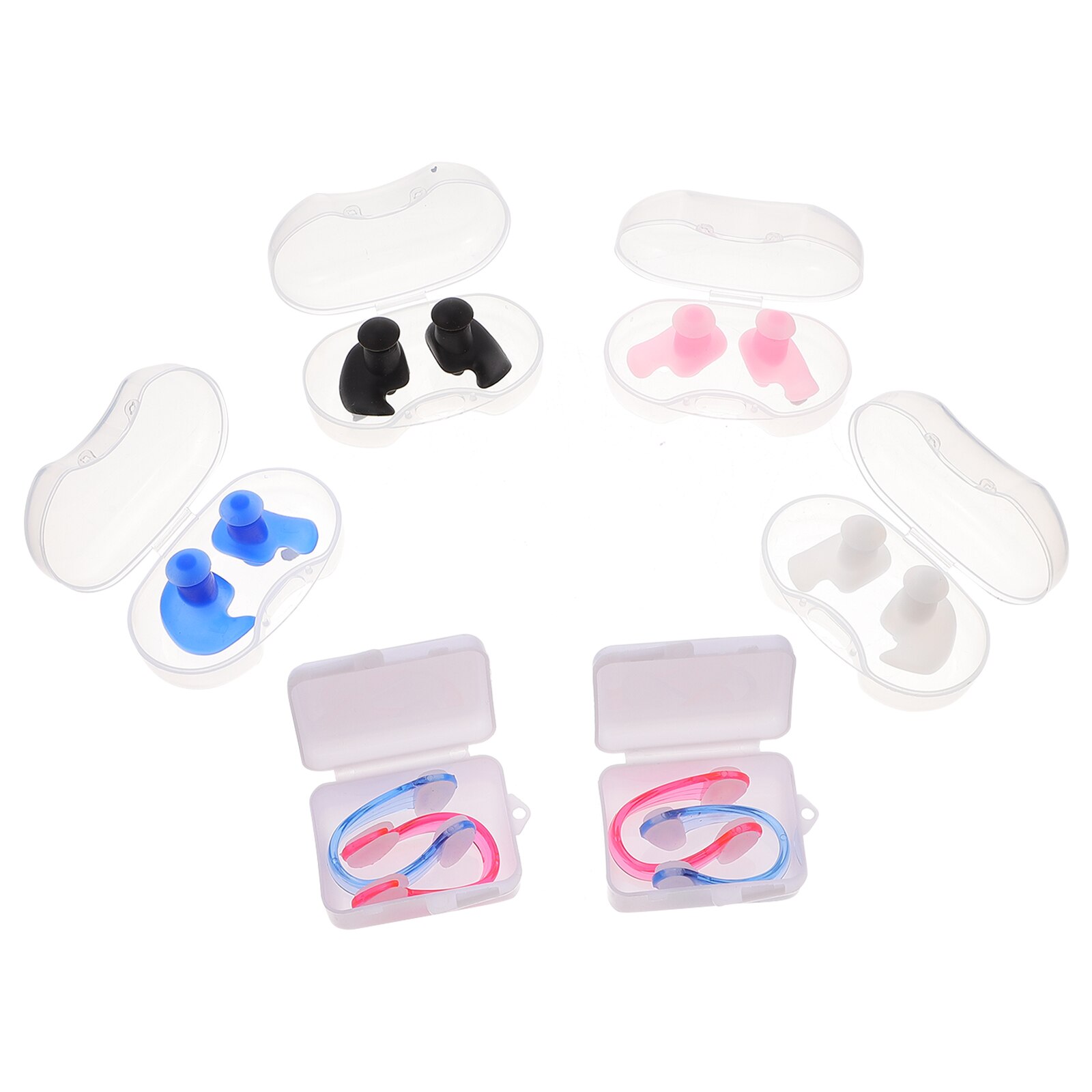 4 Sets Waterproof Swimming Silicone Nasal Splints Ear Plugs Swim Earplugs