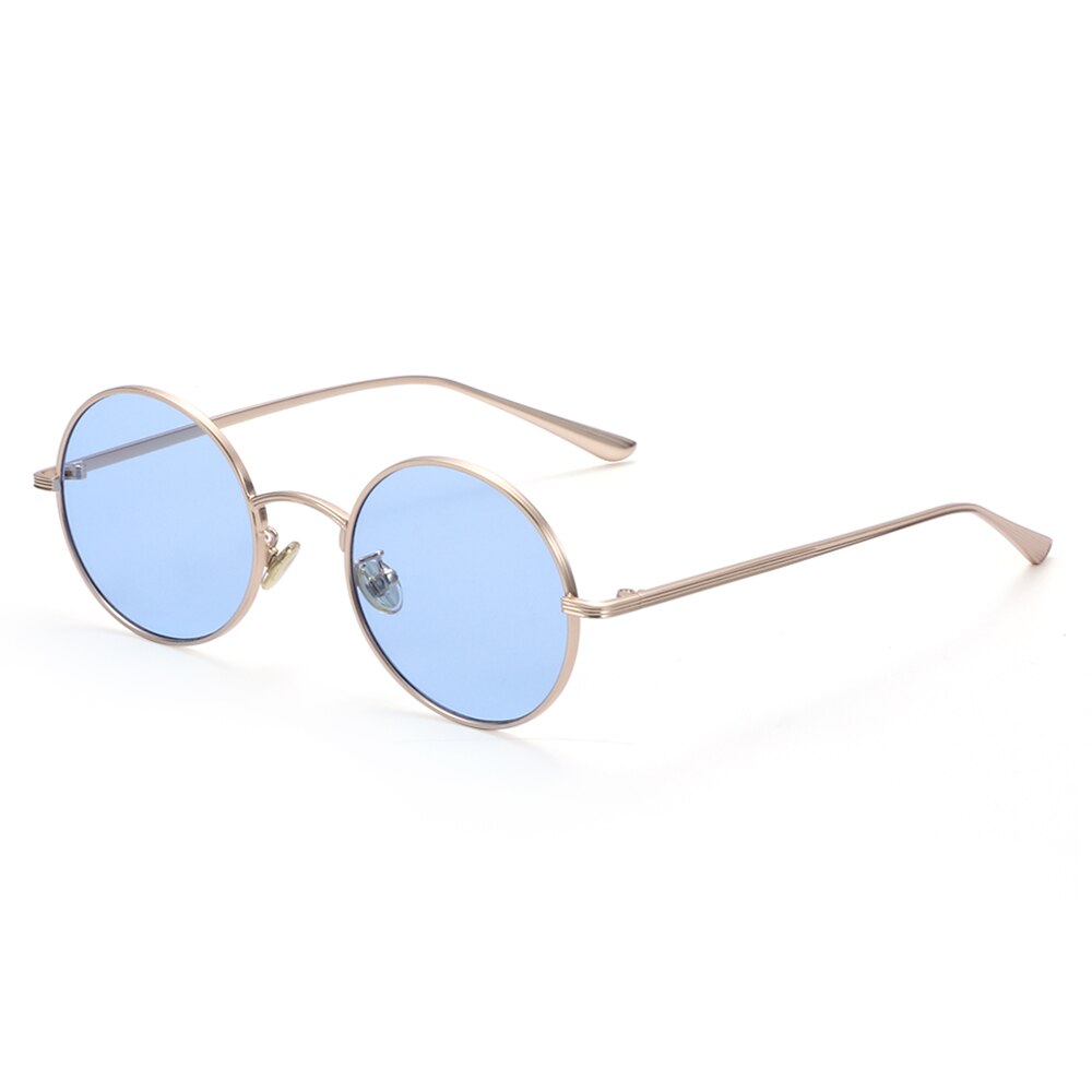 Occhiali da sole rotondi con montatura in metallo Vintage per uomo donna occhiali da sole Steampunk occhiali a cerchio occhiali estivi con protezione UV per esterni: C6