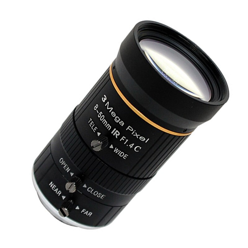 Manual Iris Lens 8-50mm 3MP 1/2 C Mount Industrial Lens Camera Accessories