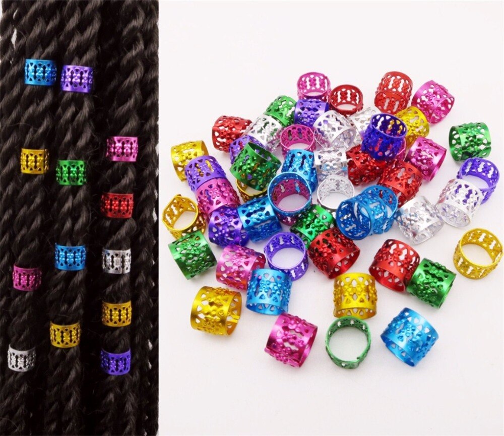 200pcs-1000pcs hair dread Braids dreadlock Beads adjustable cuffs clips Micro Rings for girls women men Accessories