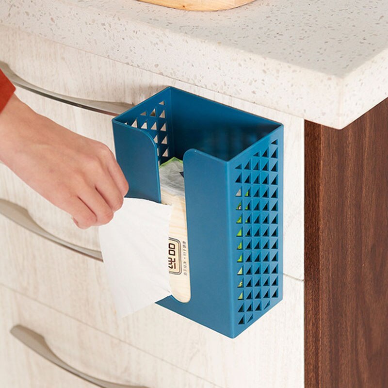 Home Storage Wall-Mounted Multifunctional Tissue Box Home Storage Box Bathroom Accessories Organizer Tissue Holder