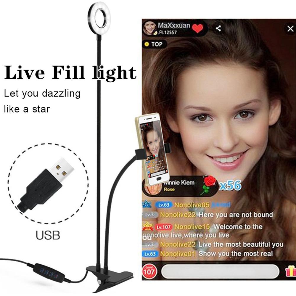 24 Led Multi-Positie Aanpassing Multifunctionele Mobiele Telefoon Clip Live Vullen Licht Desktop Rotatie Schoonheid Lamp 2-In-1 Lui Brack