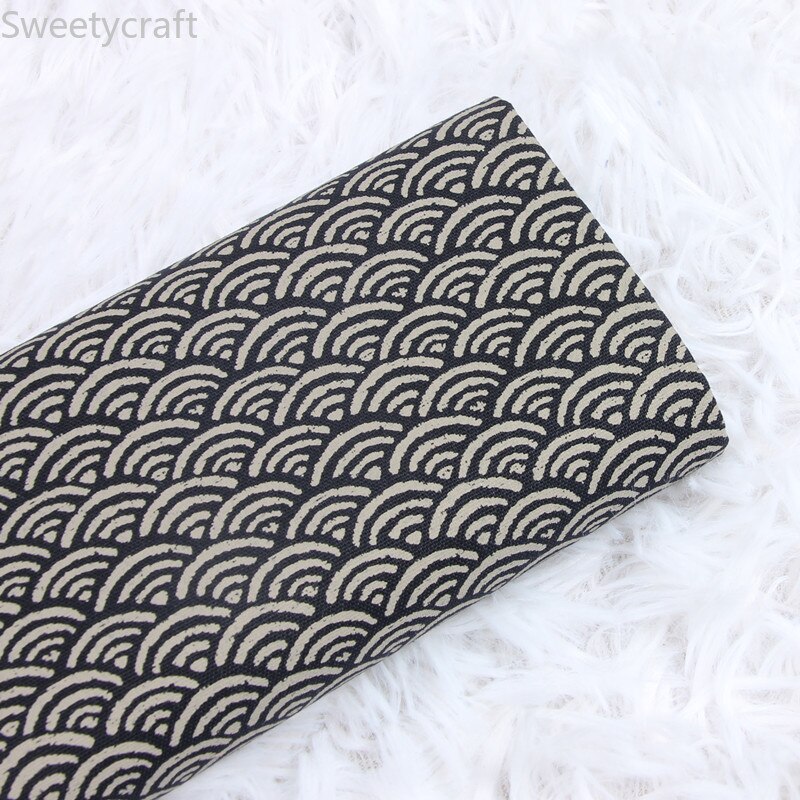 110*45cm dikke katoenen stoffen japanse marineblauwe printstof voor het naaien van handgemaakte doe-het-zelf mond gouden verpakking tas bankdoek materiaal