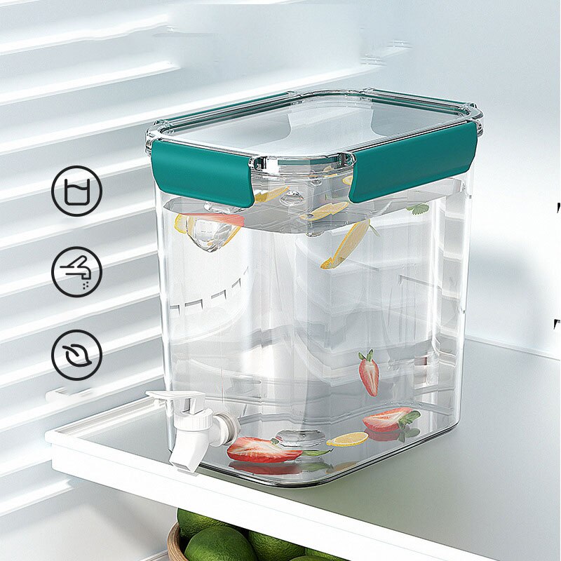 Cold Water Jug With Tap Water Beverage Dispenser Fruit Teapot Tank Refrigerator Plastic Kettle Pot Cold Water Jug For Lemonade