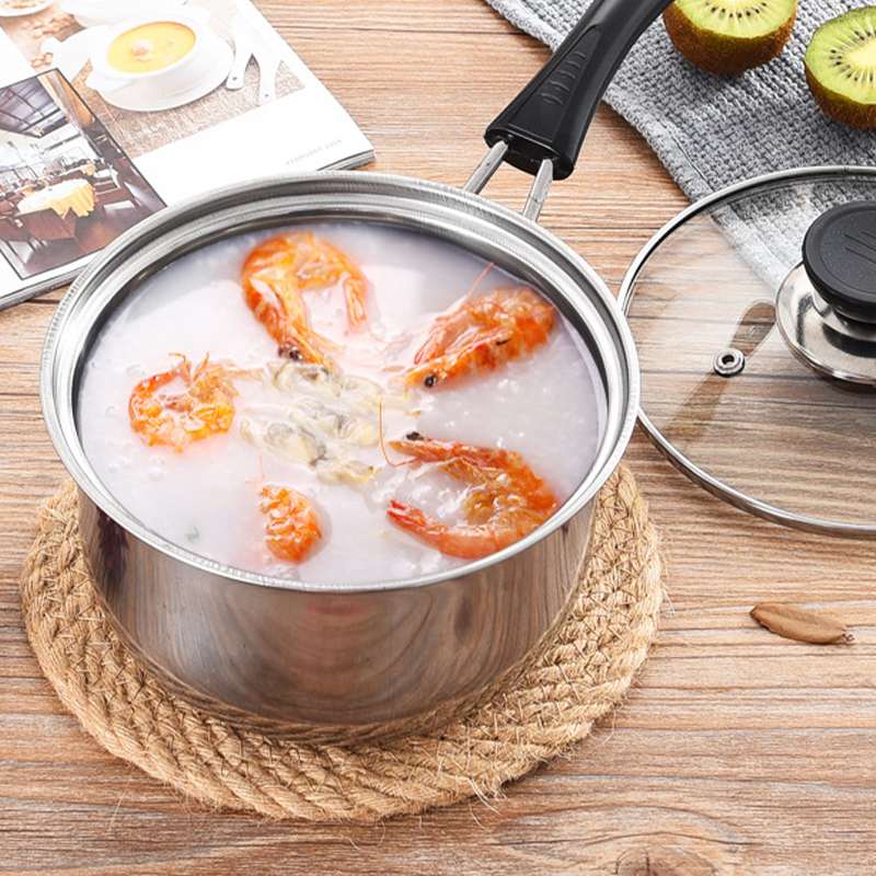 3 pcs/Set Stainless Steel Pot Hotpot Induction Cooker Gas Stove Compatible Pot Home Kitchen Cookware Soup Cooking Pot