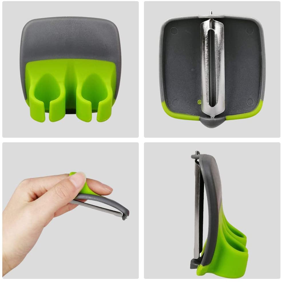 Konco Vegetable Peeler,Palm Hand Fruit Peeler for Kitchen Vegetable Peeler with Comfortable Finger Ring Kitchen Tools