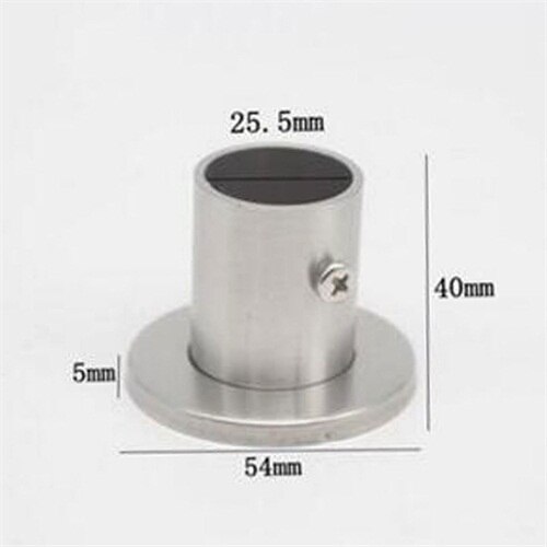 DRELD 2pcs Stainless Steel Wardrobe Closet Rod Flange Bracket Hanger Clothes Rod Seat Hanger Pipe Tube Holder 19/22/25/32mm: 25mm