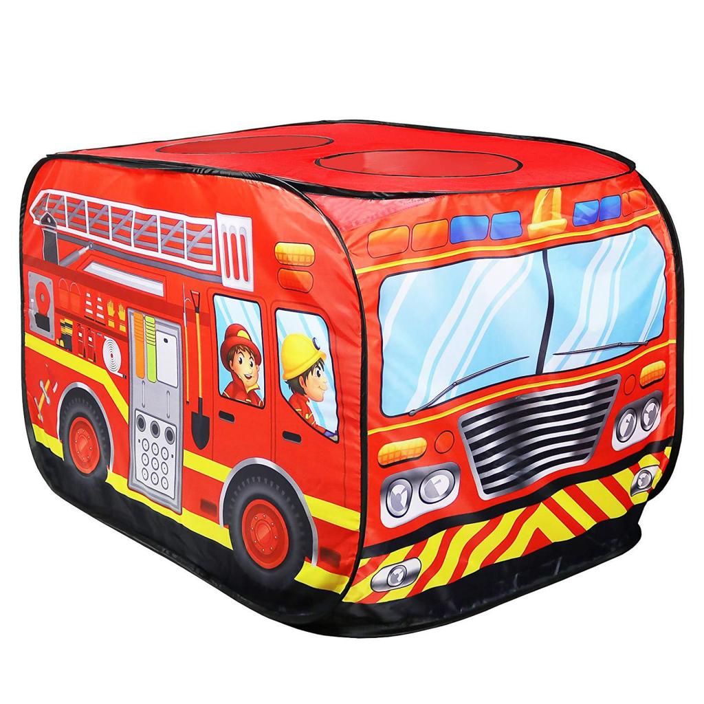 Børn børn telt pop-up telt legetøj udendørs foldbart legehus brandbil politibil bil hus bus telt indendørs udendørs spil: Brandbil