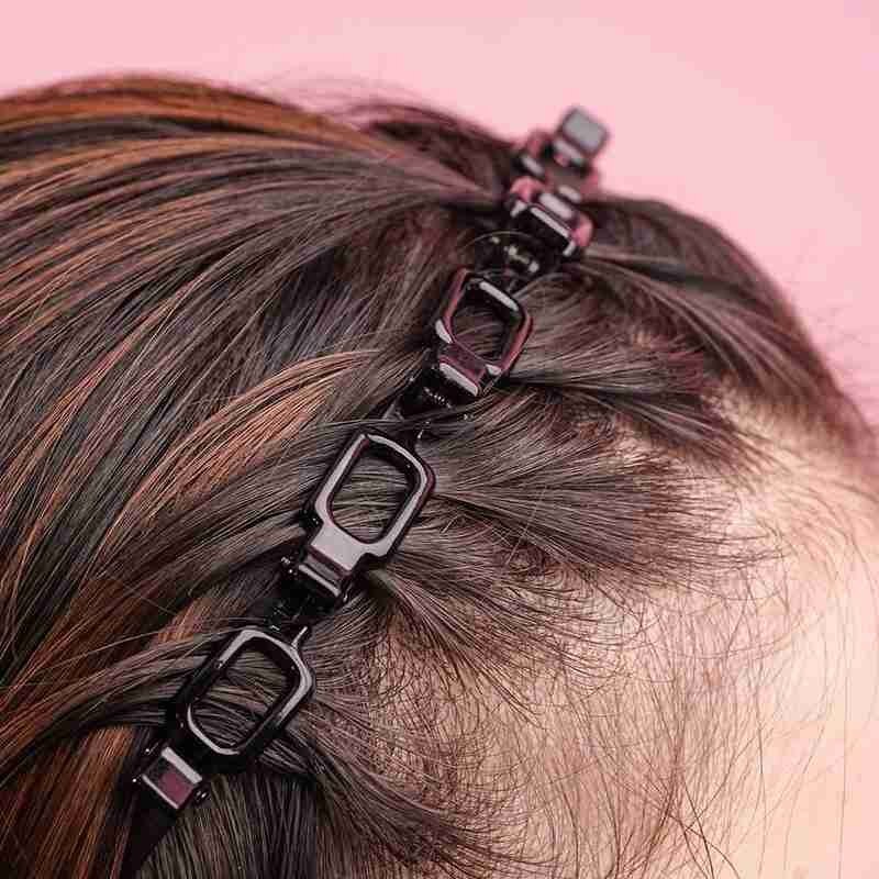 Banda para el pelo con doble flequillo para mujer, bandana de tejido calado con doble flequillo, horquilla para peinado, diadema para mujer, joyería de boda, 1 unidad