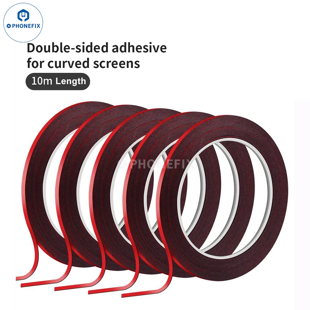 Cinta adhesiva de doble cara de 10M, cinta resistente al calor de 2MM-10MM de ancho para la cubierta trasera del teléfono móvil, reparación de pantalla táctil