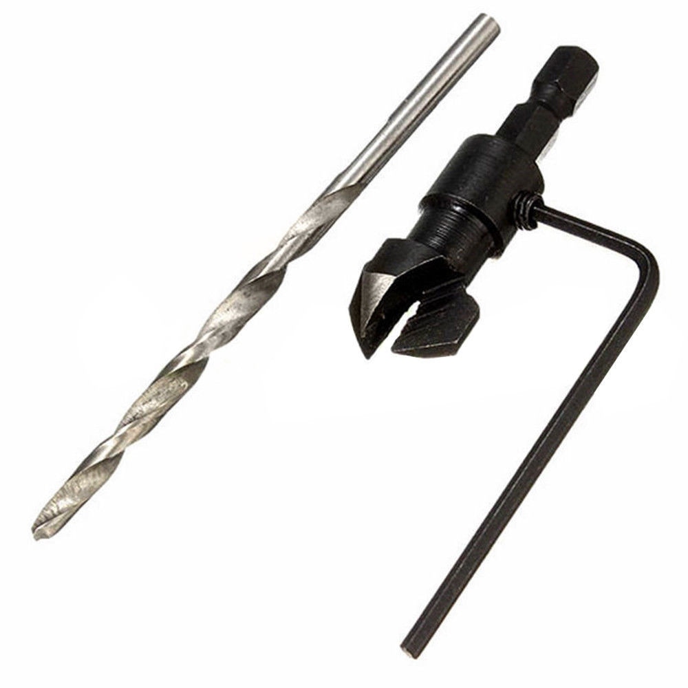 T# 4 Pcs 1/4 Inch Hss Hex Shank Countersink Tapered Drill Bit Set With Wrench Quick Change Cone Reaming Wood Woodworking Tools
