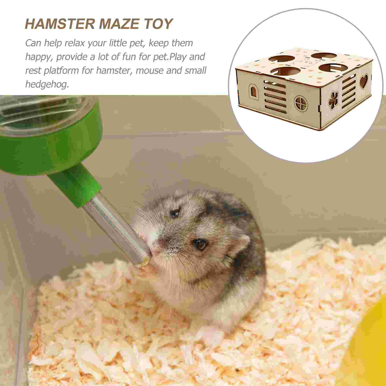 1Pc Hamster Maze Durable Natural Practical Wooden Tunnel Maze Small Pet Accessory