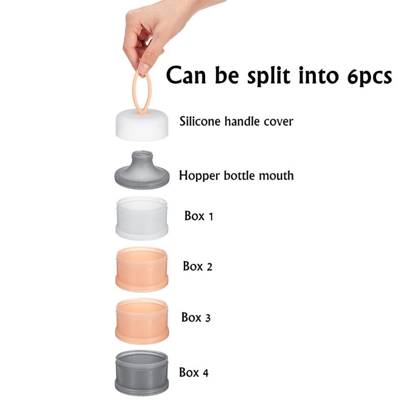 4 lags opbevaringsboks til babymad mælkepulveræsker bærbar lille mælkebeholder