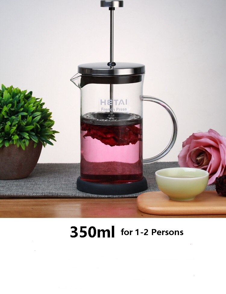 Yksinkertainen ranskalainen kahvinkeitin ja viileä vedenkeitin siivilä teekannu vesisuodatin kannu kannu kapasiteetti 12oz,20oz,32oz: 350ml