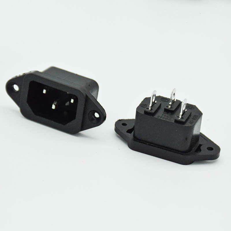 5 Pcs/lot IEC 320 C14 3Pins Male Plug Panel Power Inlet Sockets Connectors AC 250V 10A