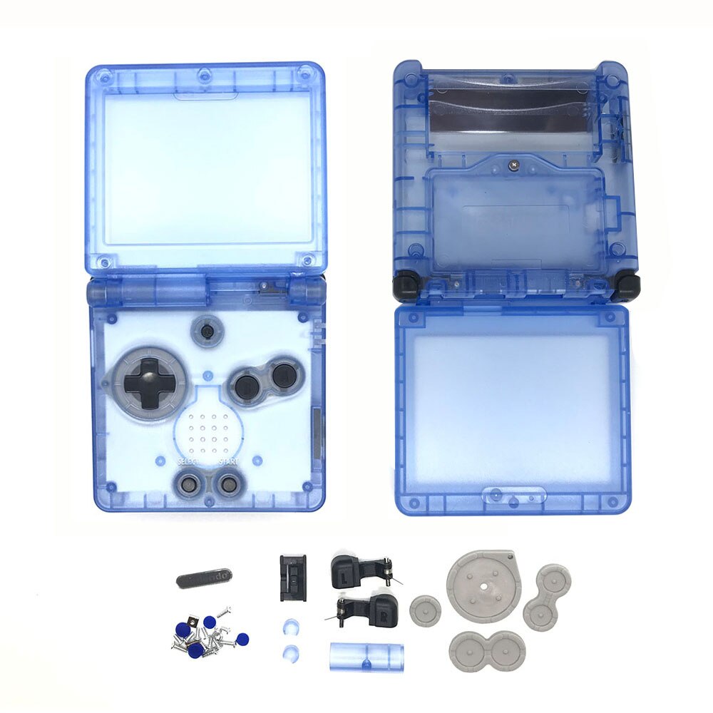 16 colors Housing Shell Case for GBASP Classic SFC Gray Shell with button, rubber pads, sticker replace for Gameboy Advance: Clear Sky Blue