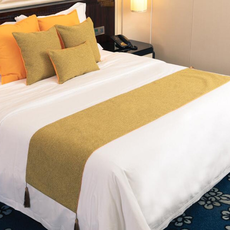 1pc 6 farver polyester/bomuld sengeløber sengetæpper luksuriøs seng flag dekorativ sengetæppe hjemme hotel brug begge ansigter til rådighed