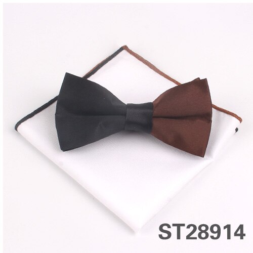 Solid Bowtie and Pocket Square Set Patchwork Bow Tie Suits Hanky Sets For Men Adult Ties Handkerchiefs Towels Scarves: ST28914