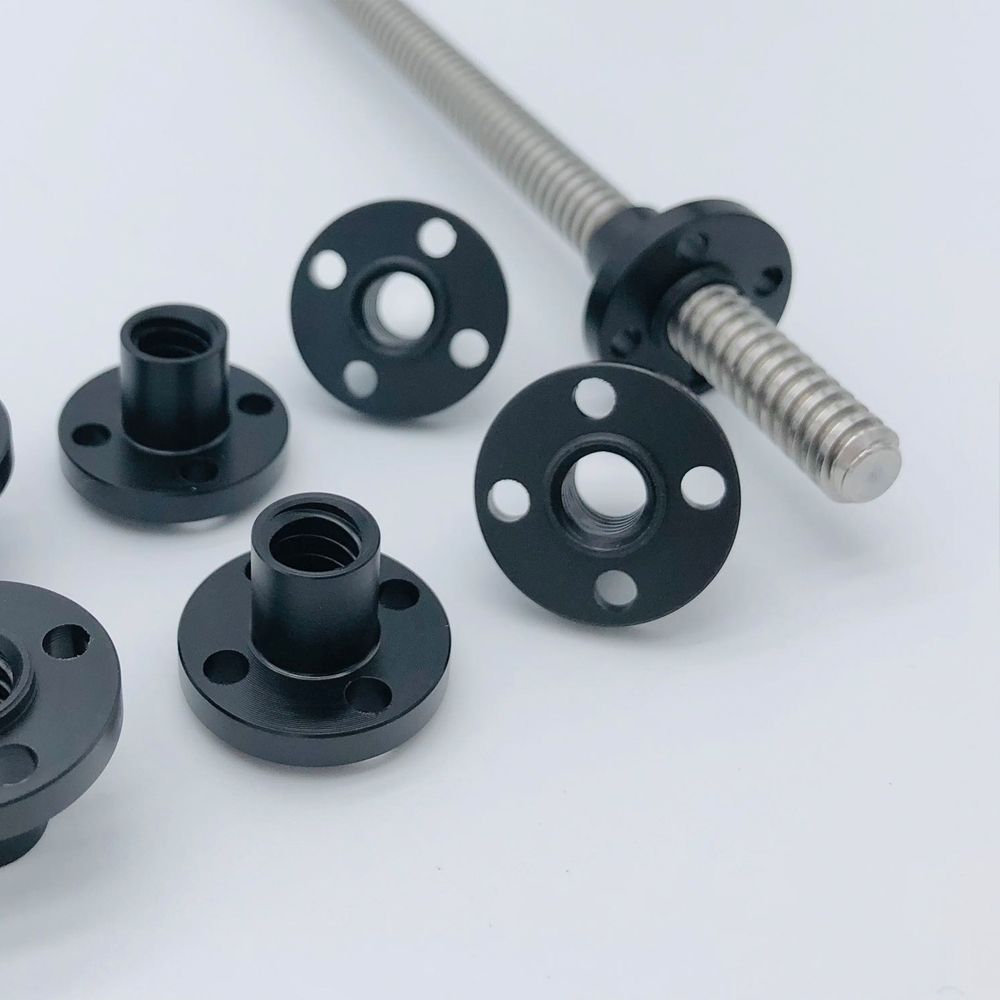 Rosca de tornillo de plomo T5, 8mm, paso de 1mm, 1mm/2mm/4mm, 100/200/300/400/500/550mm con tuerca de nailon, varilla Trapezoidal para impresora 3D CNC, 1 ud.