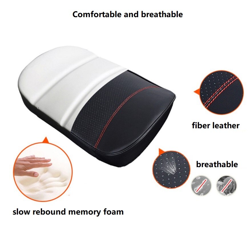 Bil taljepude lændestøttepude til bil rygstøtte memory skum fiber læder biltilbehør interiør sort