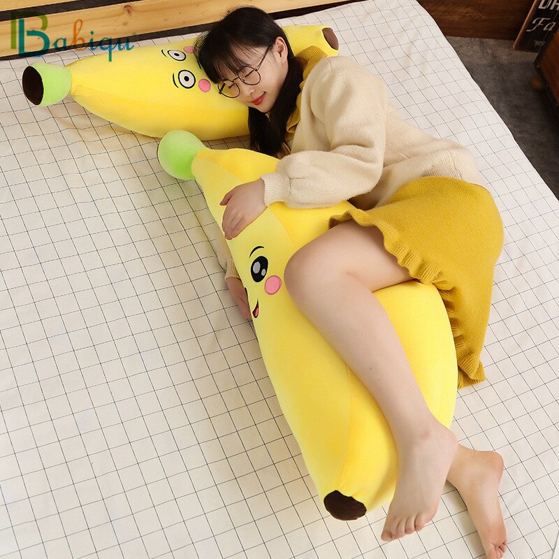 Hot New 1pc 80/100CM śliczne pluszowe owoce zabawki żółty Banana pluszowe rośliny zabawki Banana poduszki dla domu łóżko dziecko dzieci prezenty urodzinowe