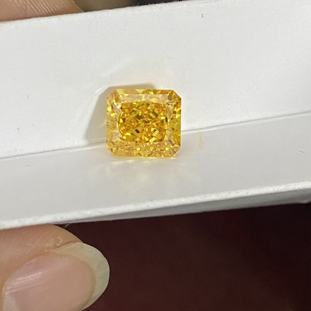 Meisidian 6A Golden 9X11Mm Radiant Cut Geel Iced Verpletterd Zirconia Voor Sieraden Diy Maken