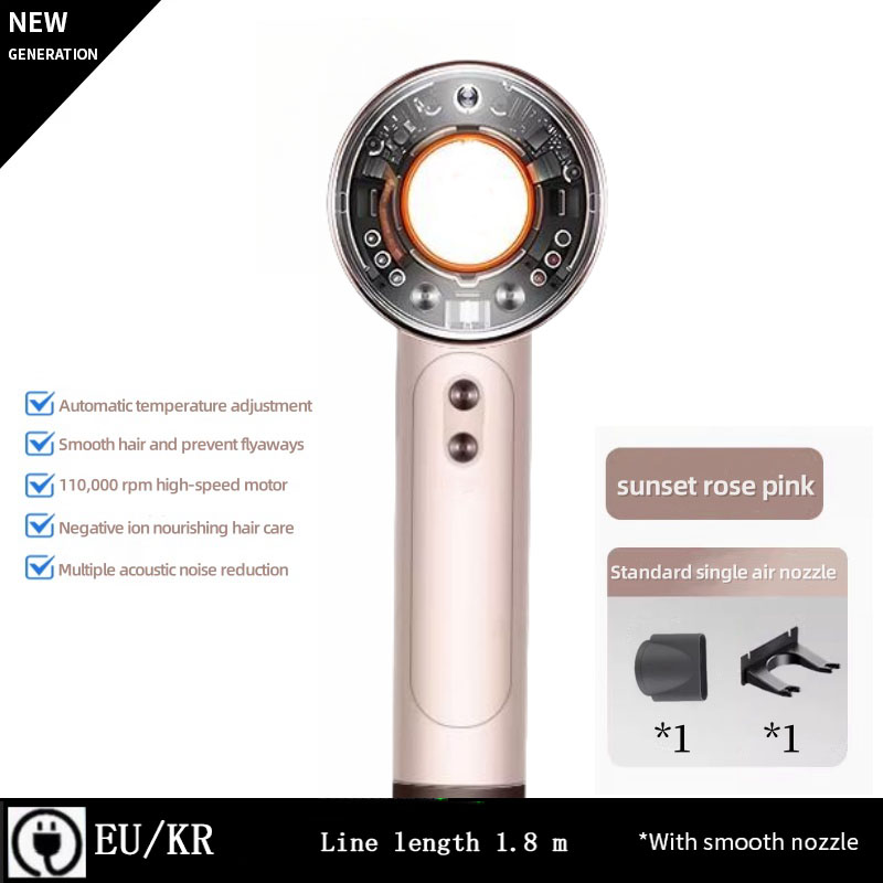 High-speed Hair Dryer High-power Multifunctional Hair Dryer Negative Ion Hair Care Styling Leafless Hair Dryer: DEEP BLUE / KR