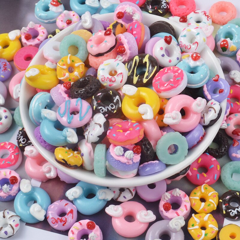 Bunte Mini Donut Hinaus Schleim Füllstoff für Schleim DIY Polymer Hinaus Schleim Zubehör Spielzeug Lizun Modell Werkzeug für Kinder Spielzeug