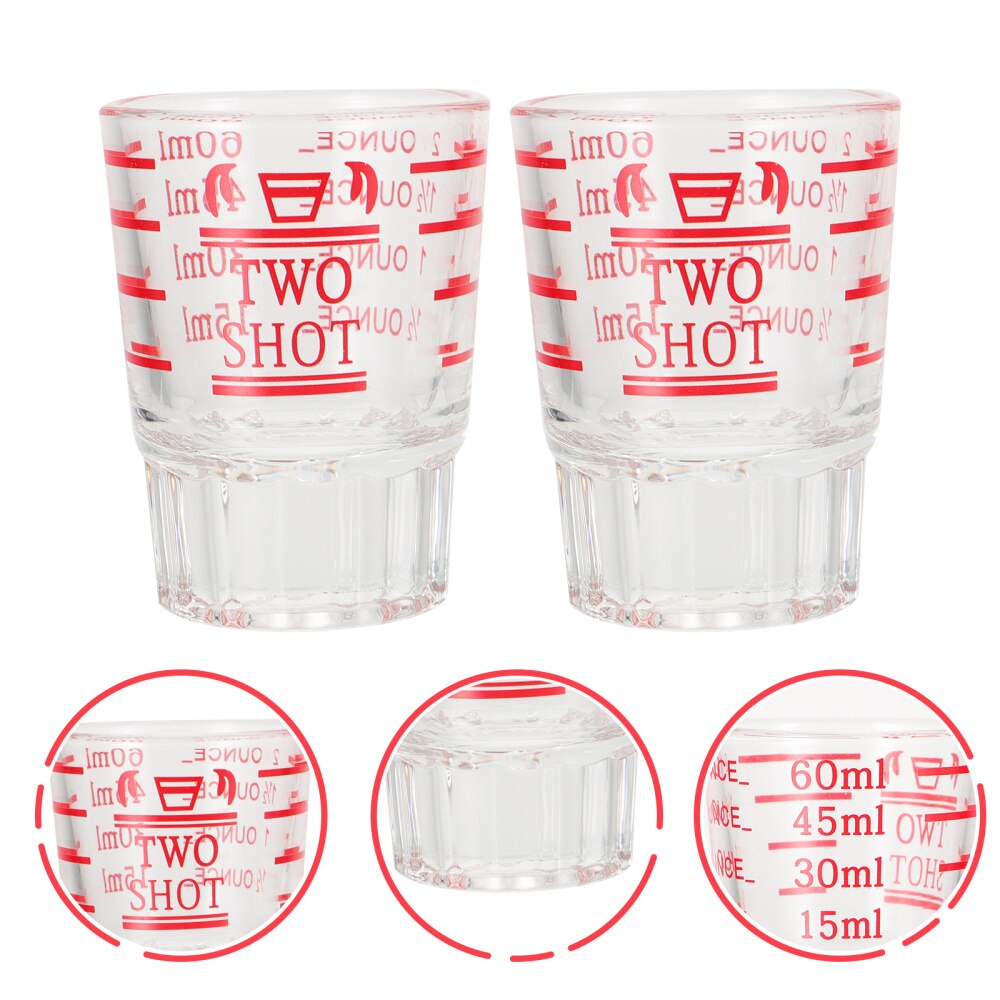 2 Pcs Ounce Measuring Glass Graduated Measuring Cup Glass Measuring Cups
