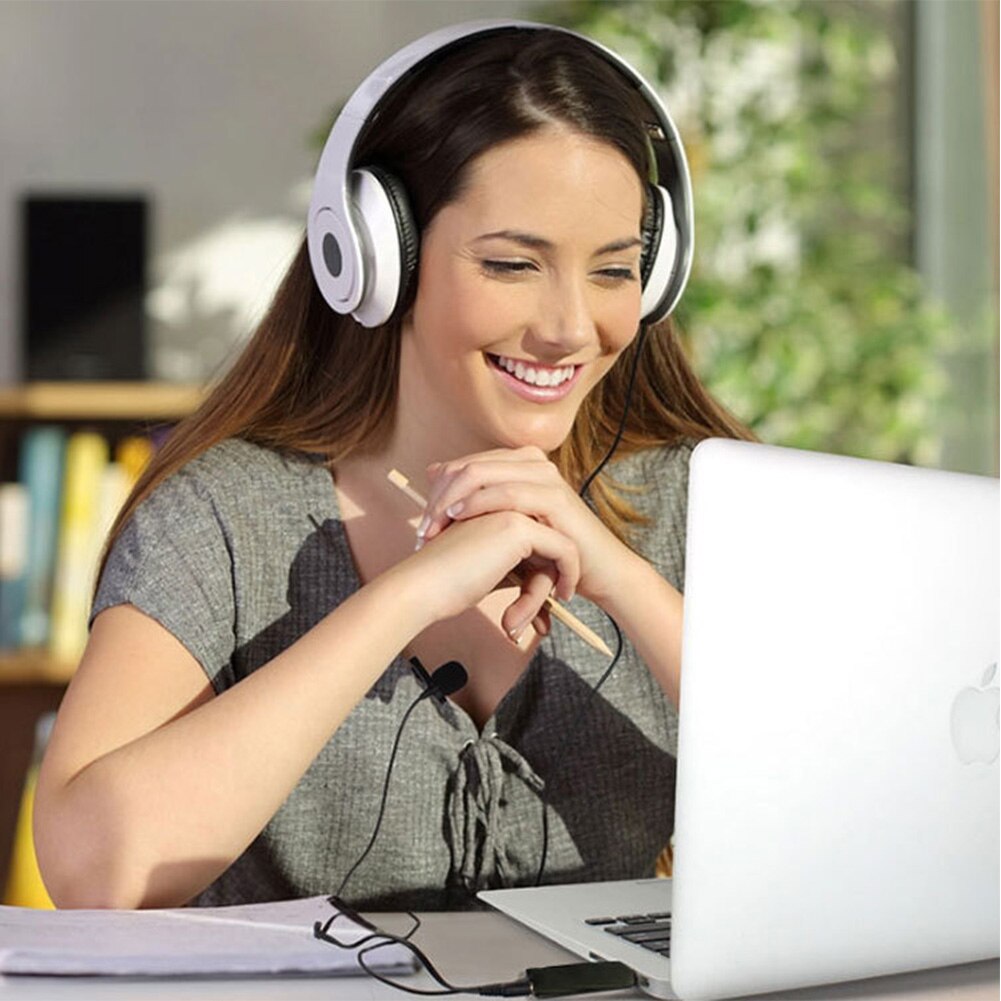 1.5m Mini Portable USB Microphone Condenser Clip-on Lapel Lavalier Mic Wired Mikrofo/Microfon for Phone for Laptop