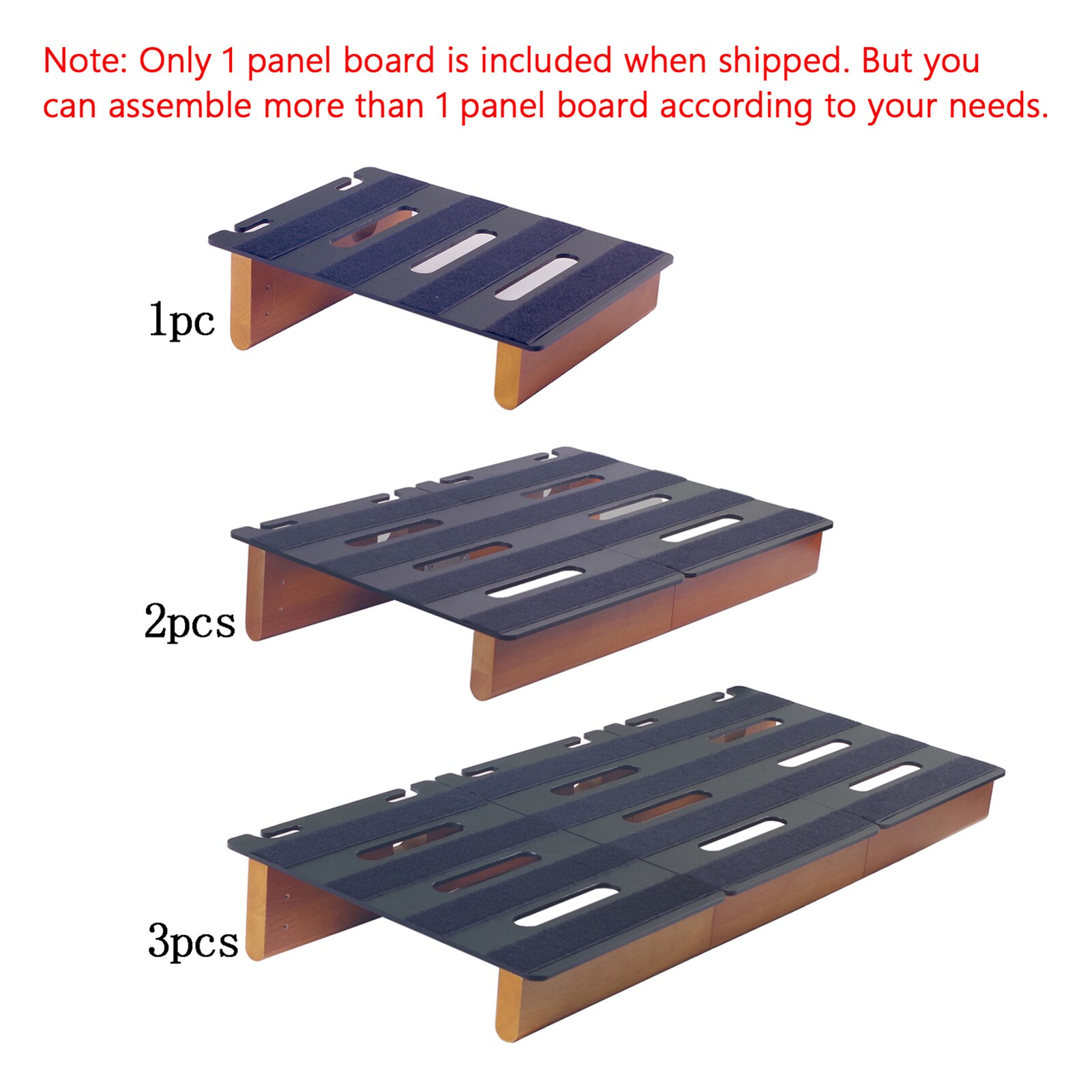 Guitar Effect Pedal Board DIY Kit Solid Wood and Aluminum Pedalboard 11.8-inch x 8.7-inch, with Arc Feet Pedal Footswitch Topper