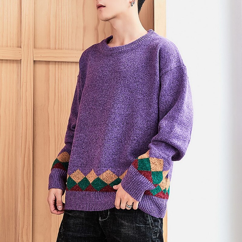 Mode Truien Heren Herfst Effen Kleur Wollen Truien Slim Fit Heren Straatkleding Herenkleding Gebreide Trui Heren Pullovers kopen vanaf een prijs van 7.03