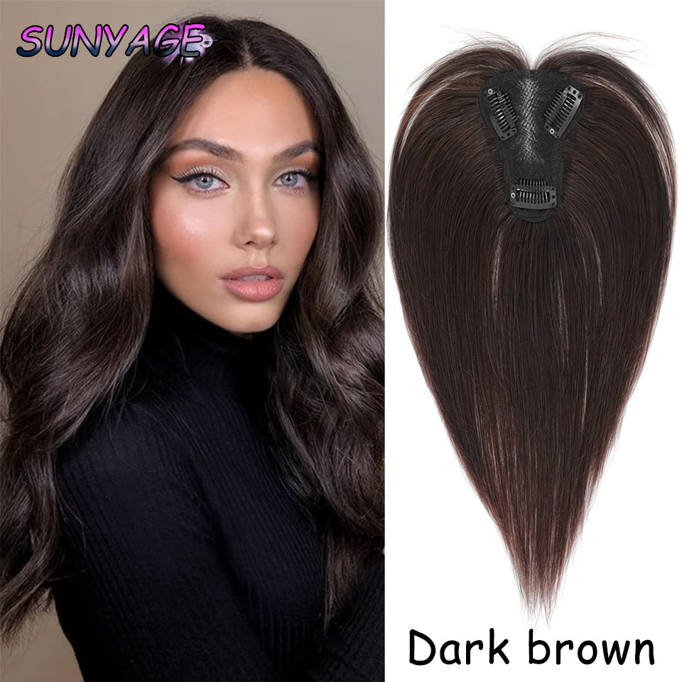 SUNYAGE Clip en flequillo de pelo sintético Natural, piezas de cabello con flecos, extensión de cabello de parte media, Topper para mujeres, pérdida de cabello: T1B/púrpura