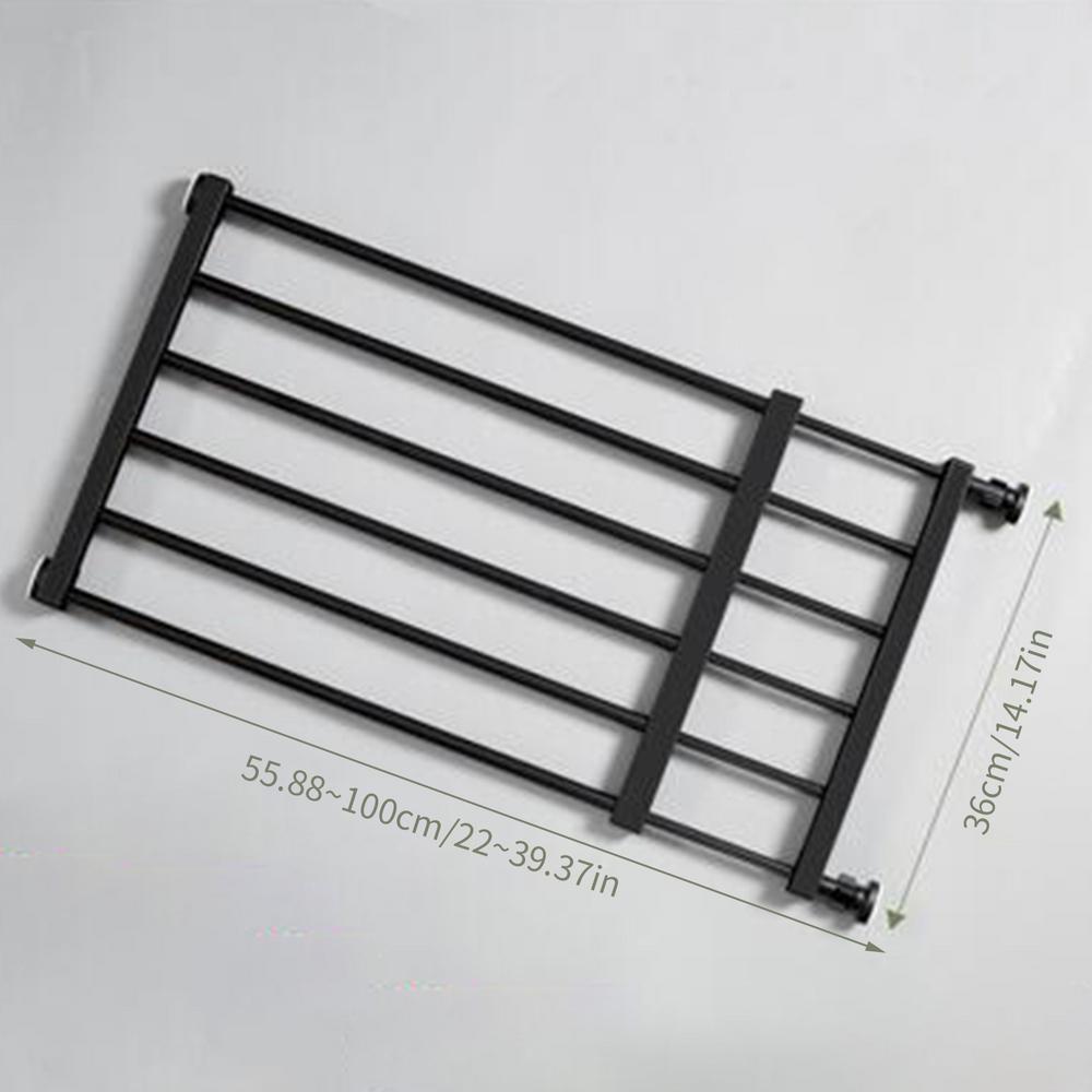 Porte intérieure pour chien, clôture autoportante rétractable, sans clous, porte réutilisable pour petits et moyens chiens, clôture pour chiots, fournitures pour animaux de compagnie: Black
