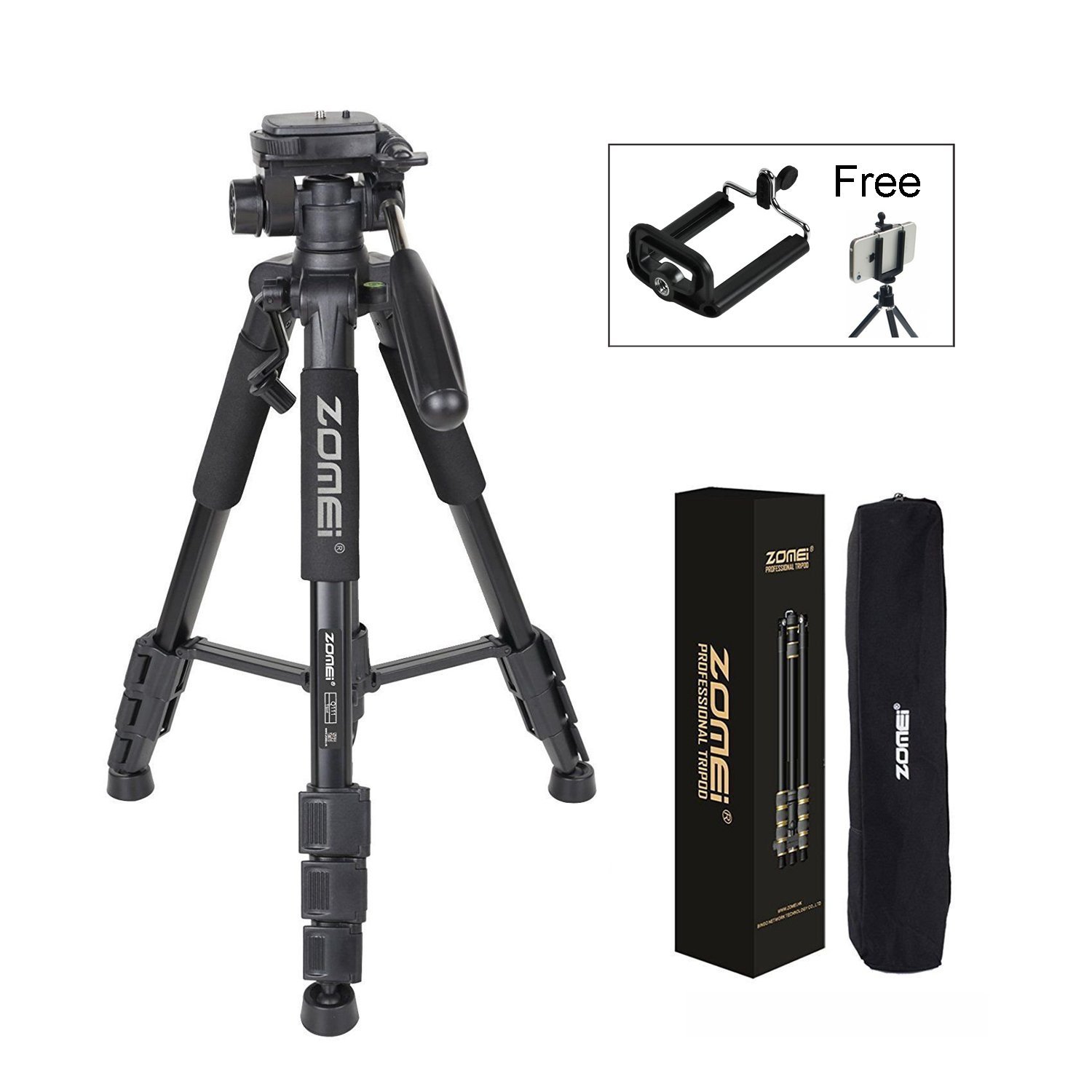 Trasporto libero Zomei Q111 Professionale Portatile in Alluminio Treppiedi di Corsa con il sacchetto Accessori Della Macchina Fotografica Del Basamento per il Digitale con padella Testa per Dslr