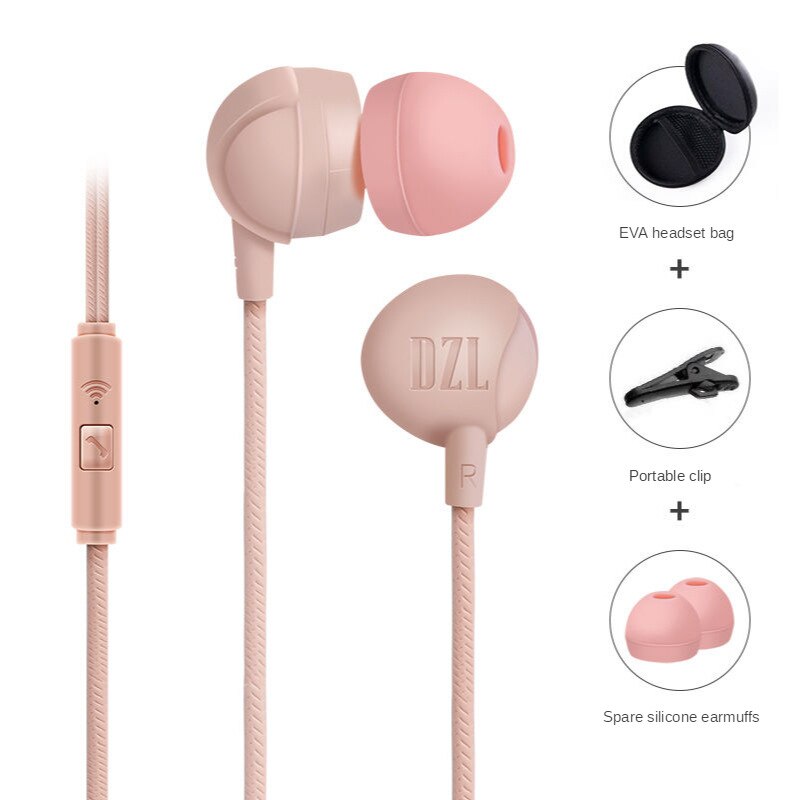 Écouteurs intra-auriculaires filaires  mp3 pour iphone, samsung, huawei, oppo, apple, xiaomi, vivo: Sac pour écouteurs de haute qualité, choix pour 99 personnes, rose foncé