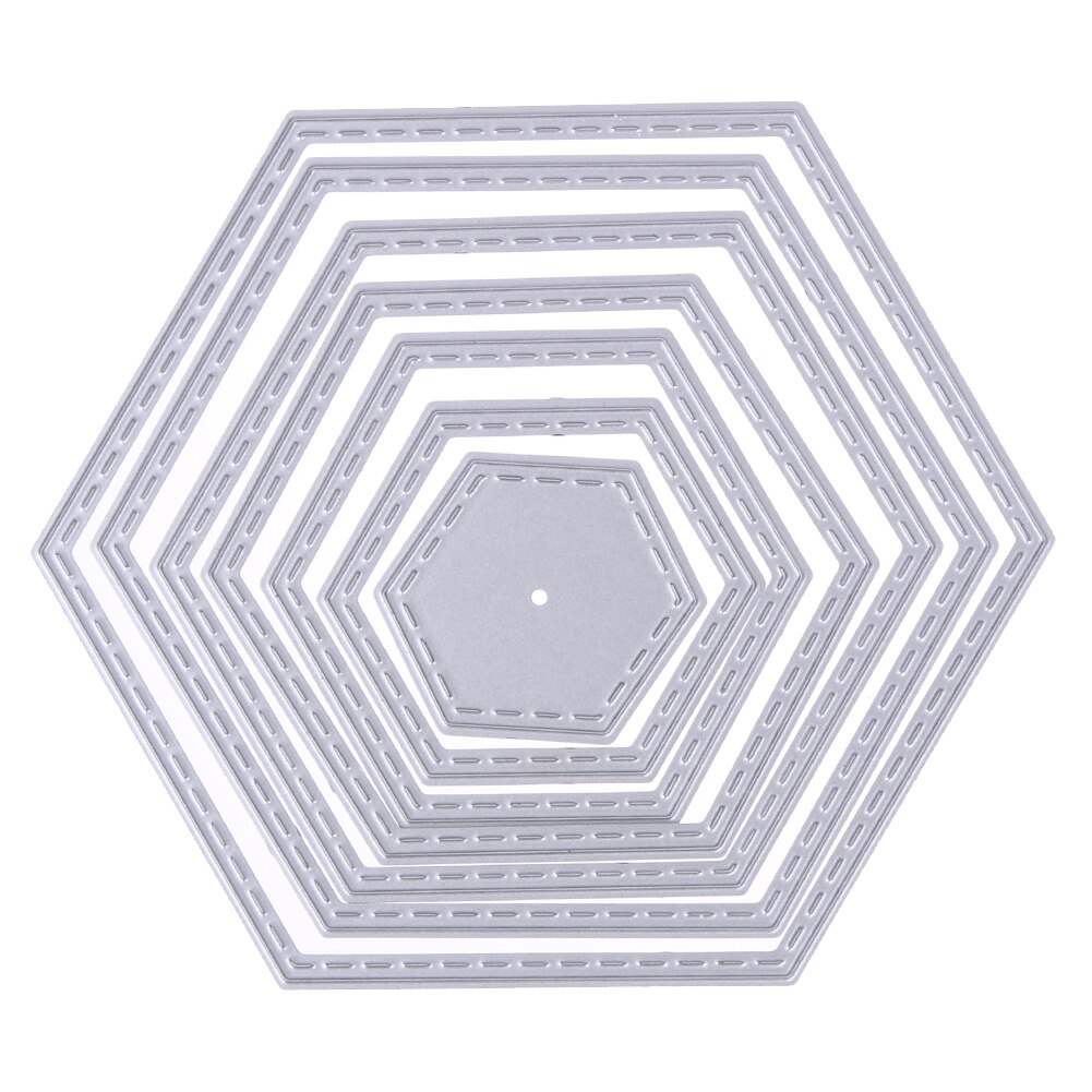 7 sztuk/zestaw sześciokątne spiralne umierać cięcia dla DIY składana kartka Scrapbooking garnitur ręcznie robione kartki dekoracji metalu wykrojniki