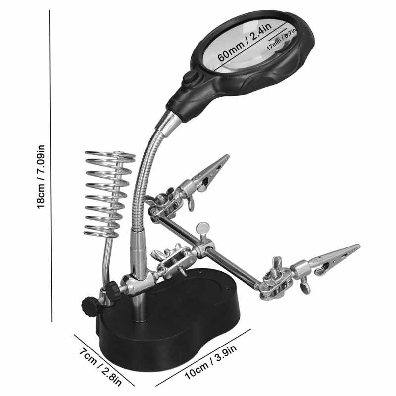 Desktop Magnifier Clear Desktop LED Light Magnifier Easy To Use Accurate for Welding Engraving