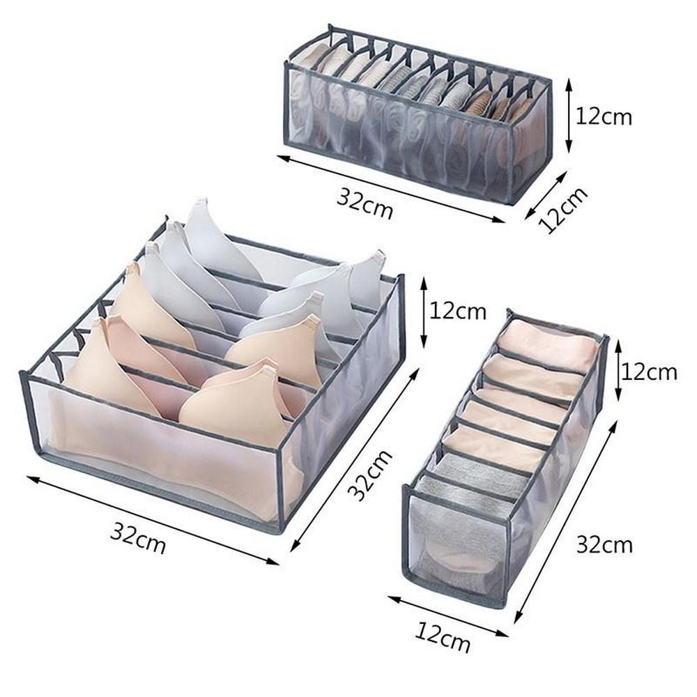 6/7/11 Foldable Storage Box Wardrobe Drawer Organize Collapsible Underwear Storage Box Compartment Storage Box Household Storage