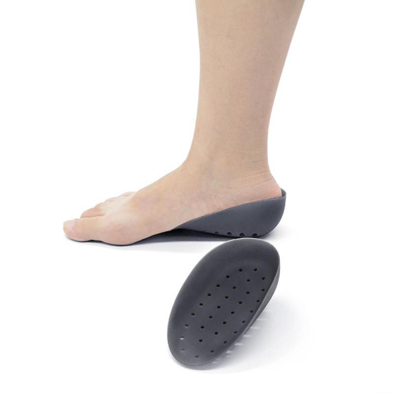 Semelles intérieures de chaussures en Silicone, 1 paire, rehausseur, chaussures de sport, courbées, coussin, unisexe, 2-4cm: Black