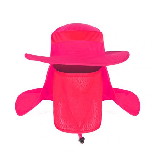 Outdoor Travel Fishing Fisherman Neck Face UV Sun Protection Flap Cap Hat Fisherman Hat Adjustable and Removable Fishing Caps: Rose Red