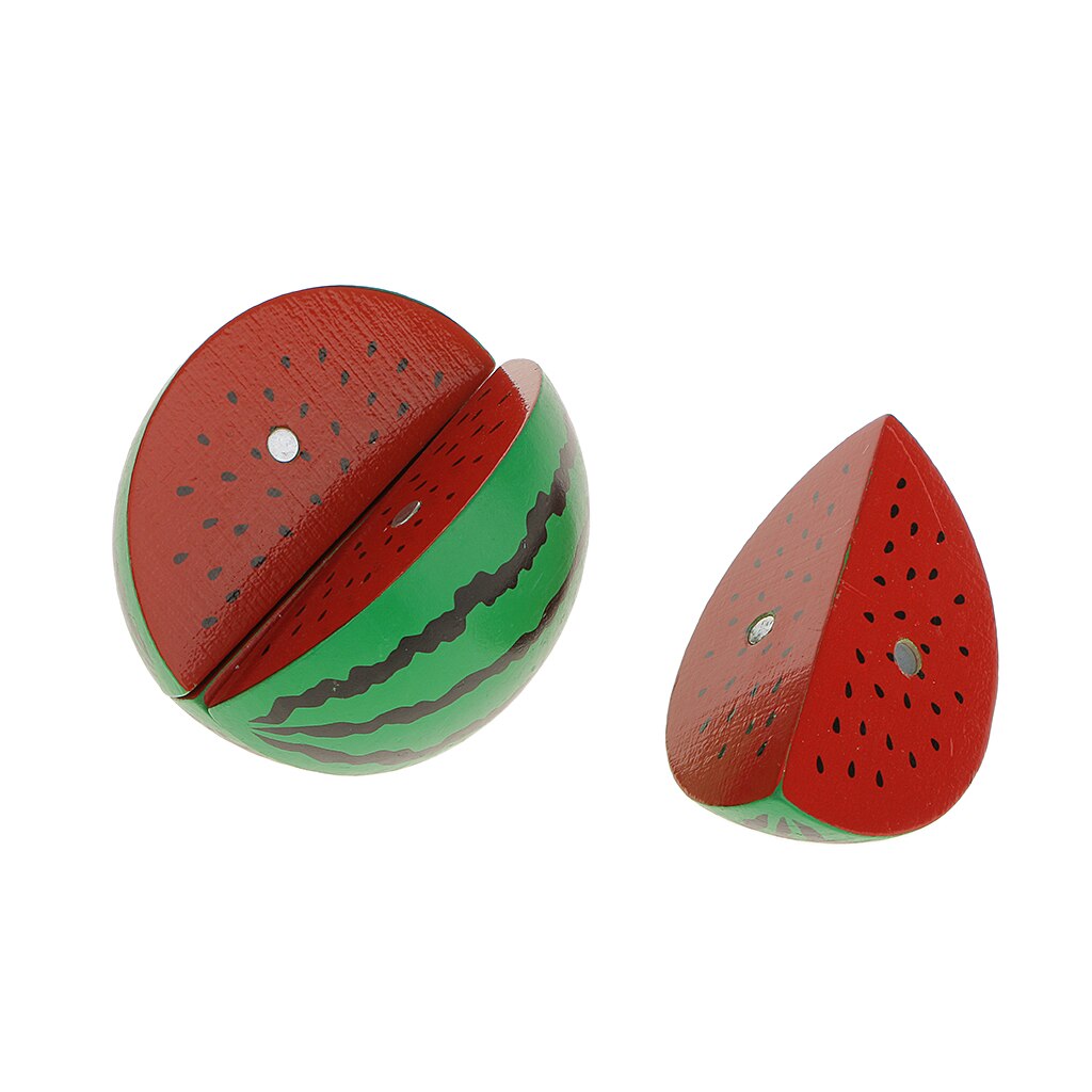 Imán de madera conectado para niños, Frutas/verduras, cocina, cortar, juego de simulación, Juguetes