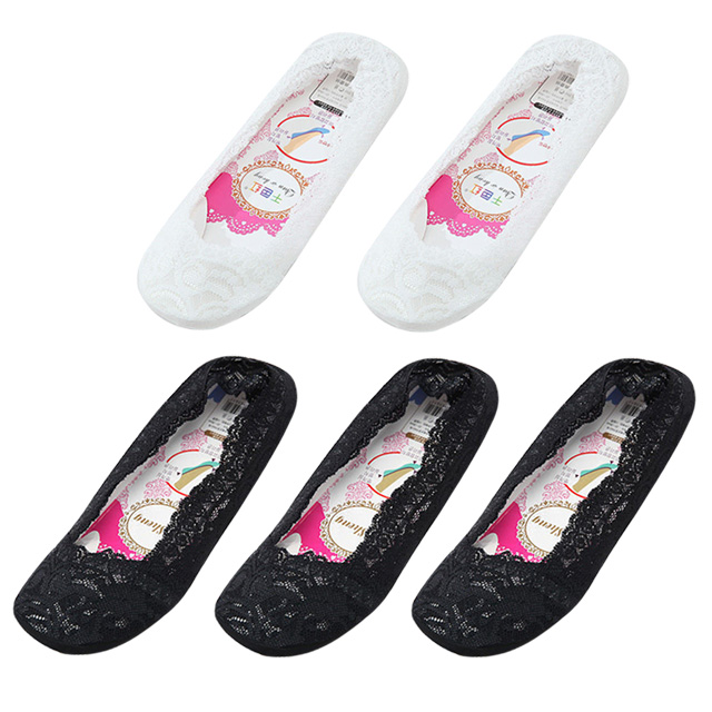 5 Pairs Vrouwen Kant Onzichtbare Sokken Siliconen Antislip Katoen Mode Sokjes Slippers Vrouwelijke Zomer Dunne No Show boot Sokken: 7