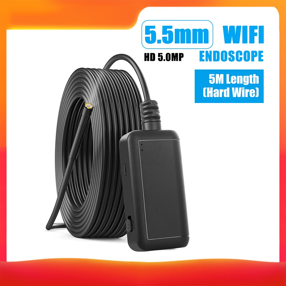 Y102 USB 3 in 1 endoscoop 5,5 mm lens 6LED 5 m kabel IP67 waterdichte borescope inspectiecamera voor revisie van apparatuur