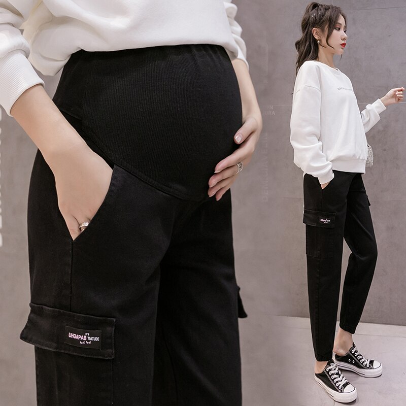 Maternity Overalls Pregnancy Stretch Trousers Pregnant Womens Long Casual Pants Maternity Clothings Elastic Waist Belly Clothes