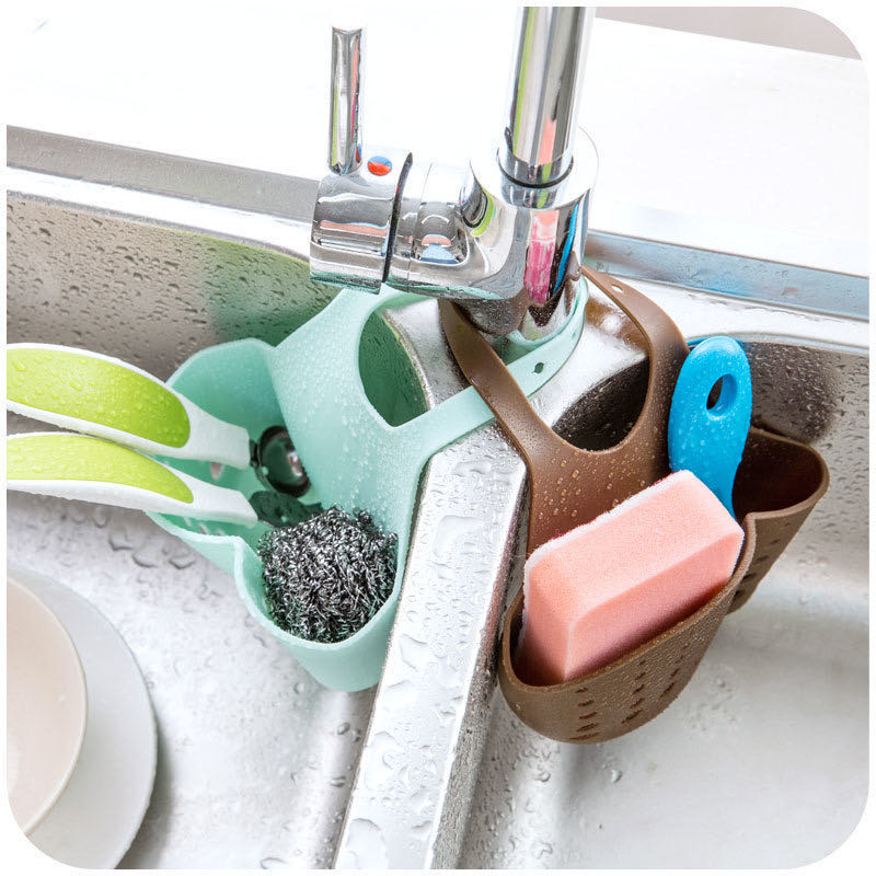 Kitchen Sink Sponge Holder Draining Rack Sink Kitchen Hanging Drain Storage Tools Storage Shelf Sink Holder Drain Baskets